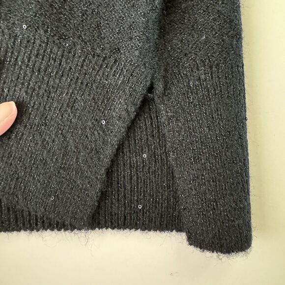 Halogen Black Mock Neck Sequin Sparkle Sweater XS - Picture 15 of 15